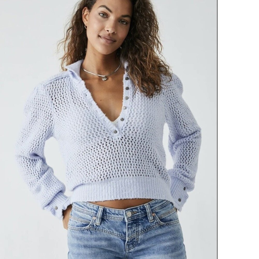 Free People Peri Ice Care Snowdrift Pullover Sweater
